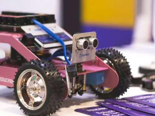 robot car toy robot car with sensors on the front
